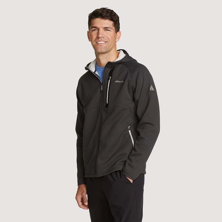 ２点　燃えにくい　MーLONG　 Fleece JacketとBAG Men's Synthesis Full-zip Hooded Fleece Jacket | Eddie Bauer