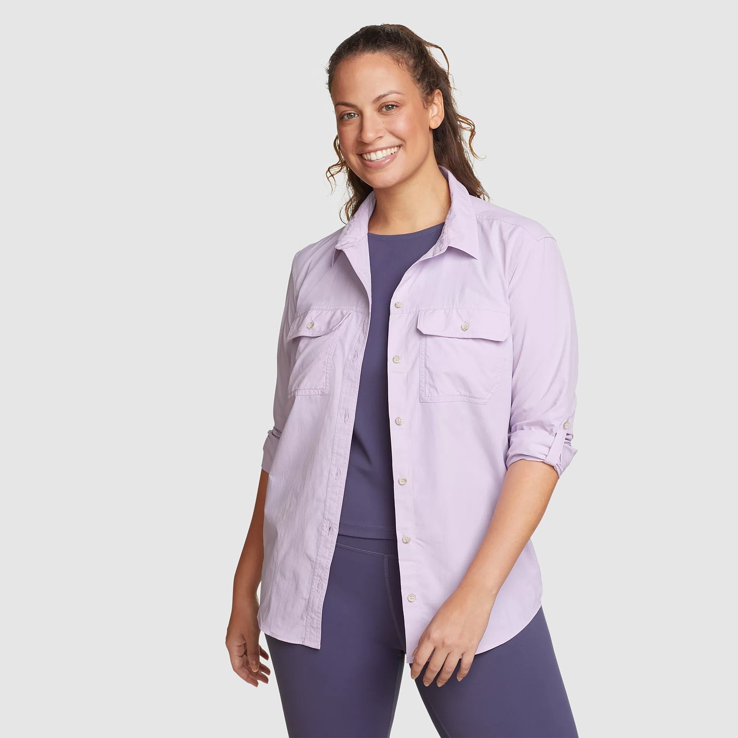 Eddie Bauer Women's Mountain Durable Long-Sleeve Shirt - Lilac - Size XL