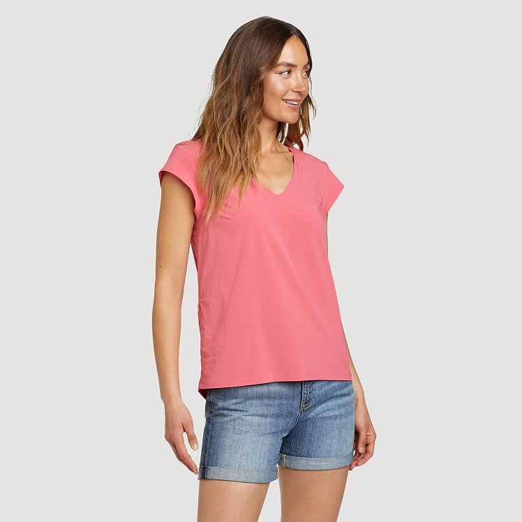 Women's Departure Short-sleeve V-neck T-shirt Eddie Bauer