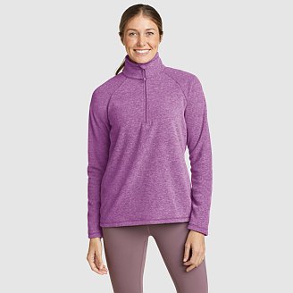 Eddie Bauer Women's Ultra Soft Fleece 1/4 Zip Long Sleeve Pullover Top,  Dark Berry Plaid, X-Small : : Clothing, Shoes & Accessories