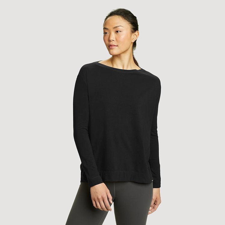 ゆ*う様 Ex Boat-Neck Long Sleeve Ribbed Long-Sleeve Boatneck Top | Madewell
