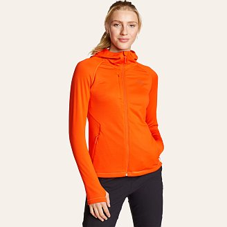 Womens High Route Full-Zip Grid Fleece Hoodie