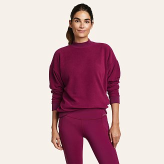 Eddie Bauer Women's Ultra Soft Plush Fleece Quarter Zip Sweatshirt Azt –  Letay Store