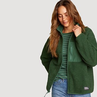 Womens Chilali Faux Shearling Fleece Jacket