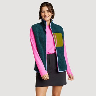 Womens Chilali Faux Shearling Fleece Vest