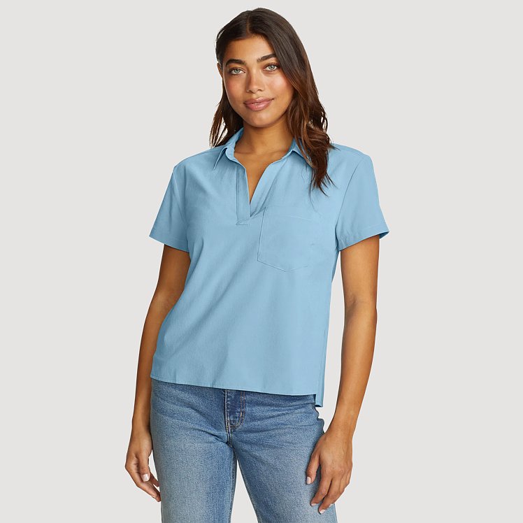 Women's Departure Short-sleeve Collared T-shirt Eddie Bauer