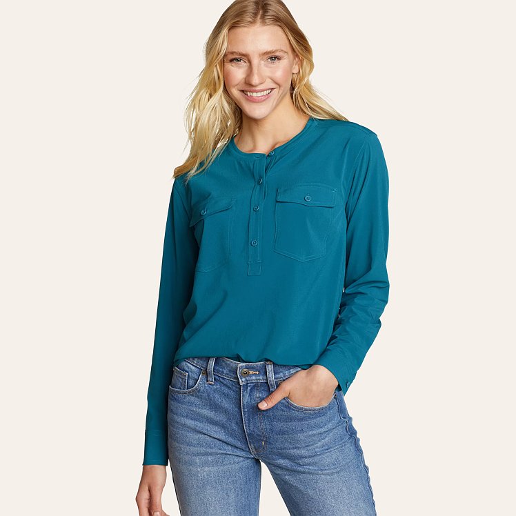 Women s Departure 1 2 placket Pullover Eddie Bauer