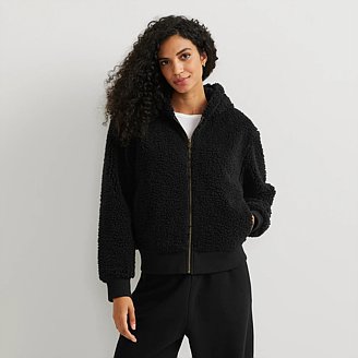 Image of Women's Snowdrift Teddy Fleece Full-Zip Hooded Jacket