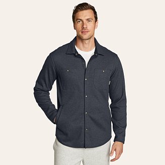 Mens Faux Shearling-Lined Thermal Shirt