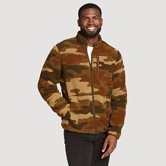 Men's Chilali Faux Shearling Full-Zip Mock Neck - Camo