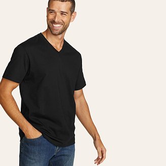 Mens Legend Wash 100% Cotton Short-Sleeve V-Neck T-Shirt