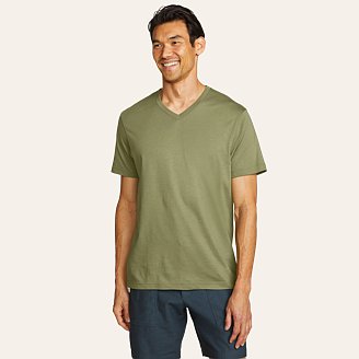 Mens Legend Wash 100% Cotton Short-Sleeve V-Neck T-Shirt