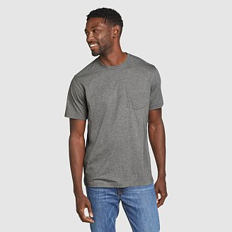 Eddie Bauer Men's Classic Wash 100% Cotton Short-Sleeve Pocket T-Shirt - Bluebird - Size M