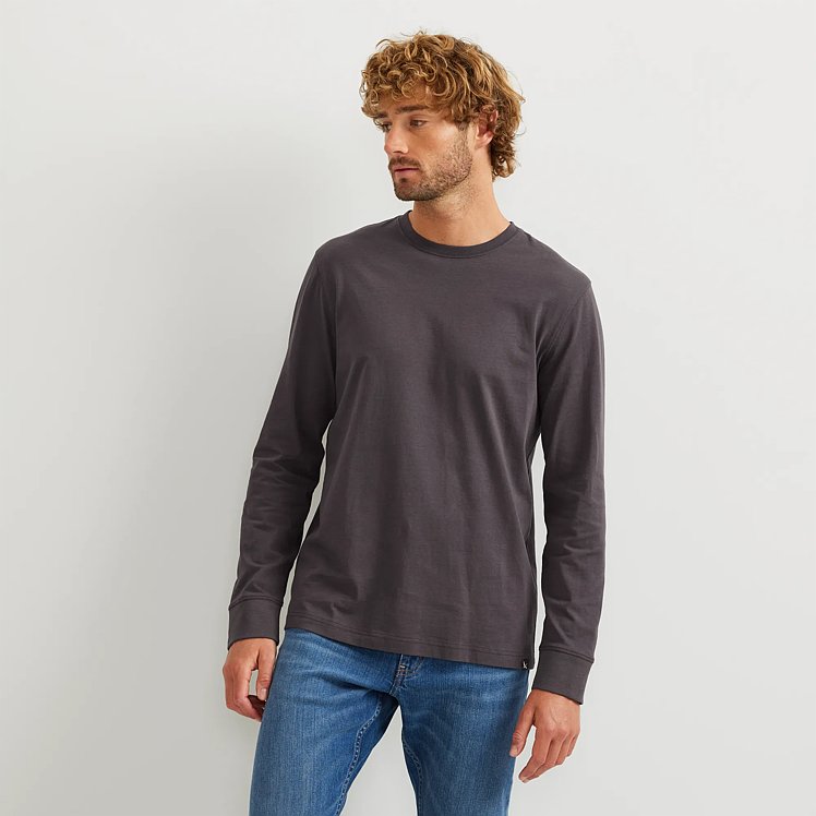 トップス Original Cotton Pack Long Sleeve T-shirt Hanes Essentials Men's Cotton Long Sleeve T-Shirt, Value 4-Pack