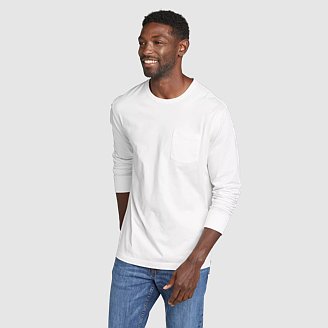 Eddie Bauer Men's Legend Wash 100% Cotton Short-Sleeve Classic T-Shirt L  White