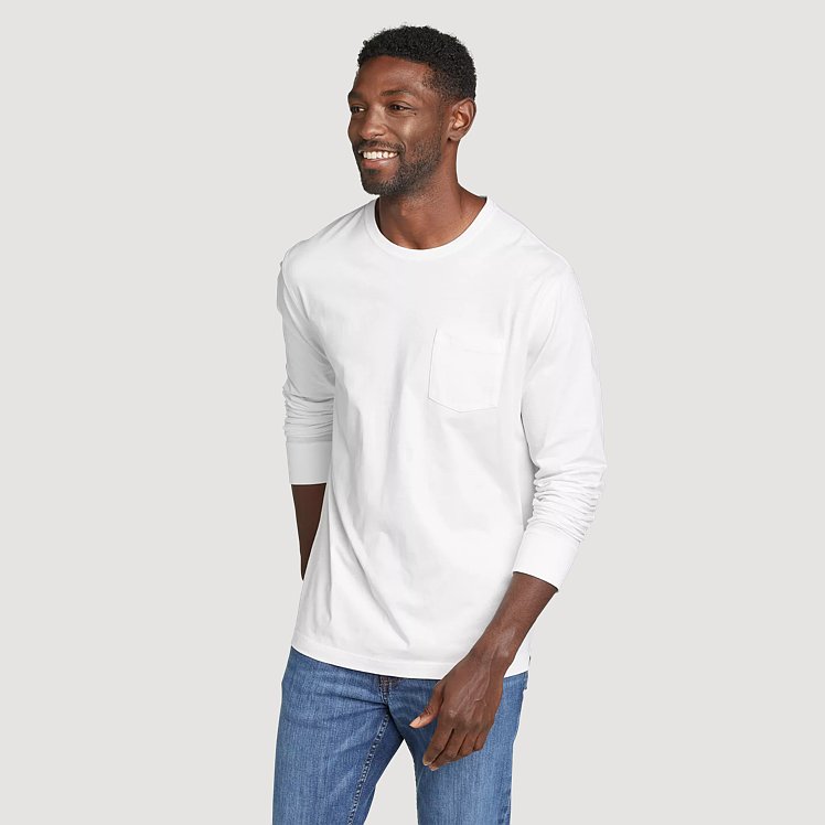 Men's Legend Wash 100% Cotton Long-sleeve Pocket T-shirt | Eddie Bauer