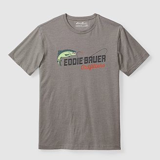 Eddie Bauer Sport Mens Vented Fishing Shirt Short Sleeve Gray