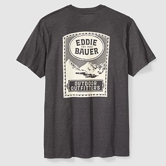 Eddie Bauer Graphic T-Shirt - Snowy Peaks - Charcoal - Size S