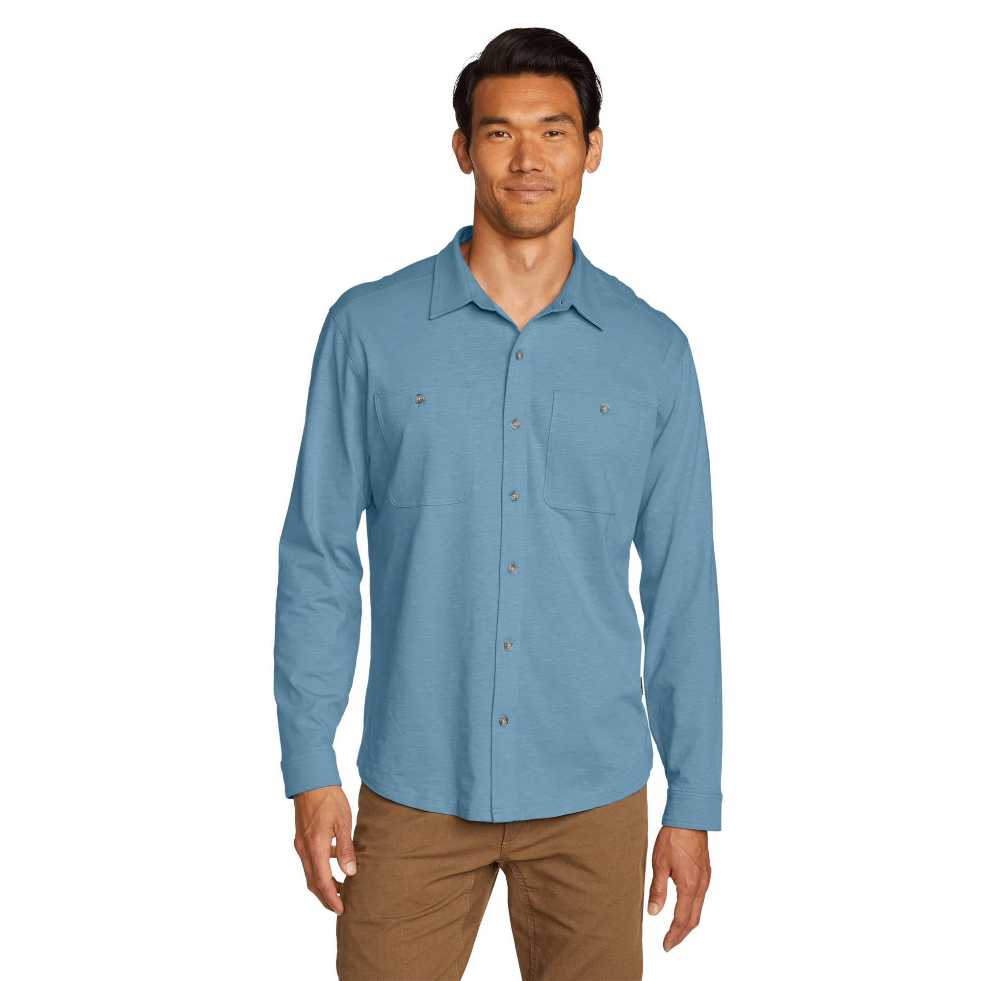Baja Long-Sleeve Knit Button-Up Shirt