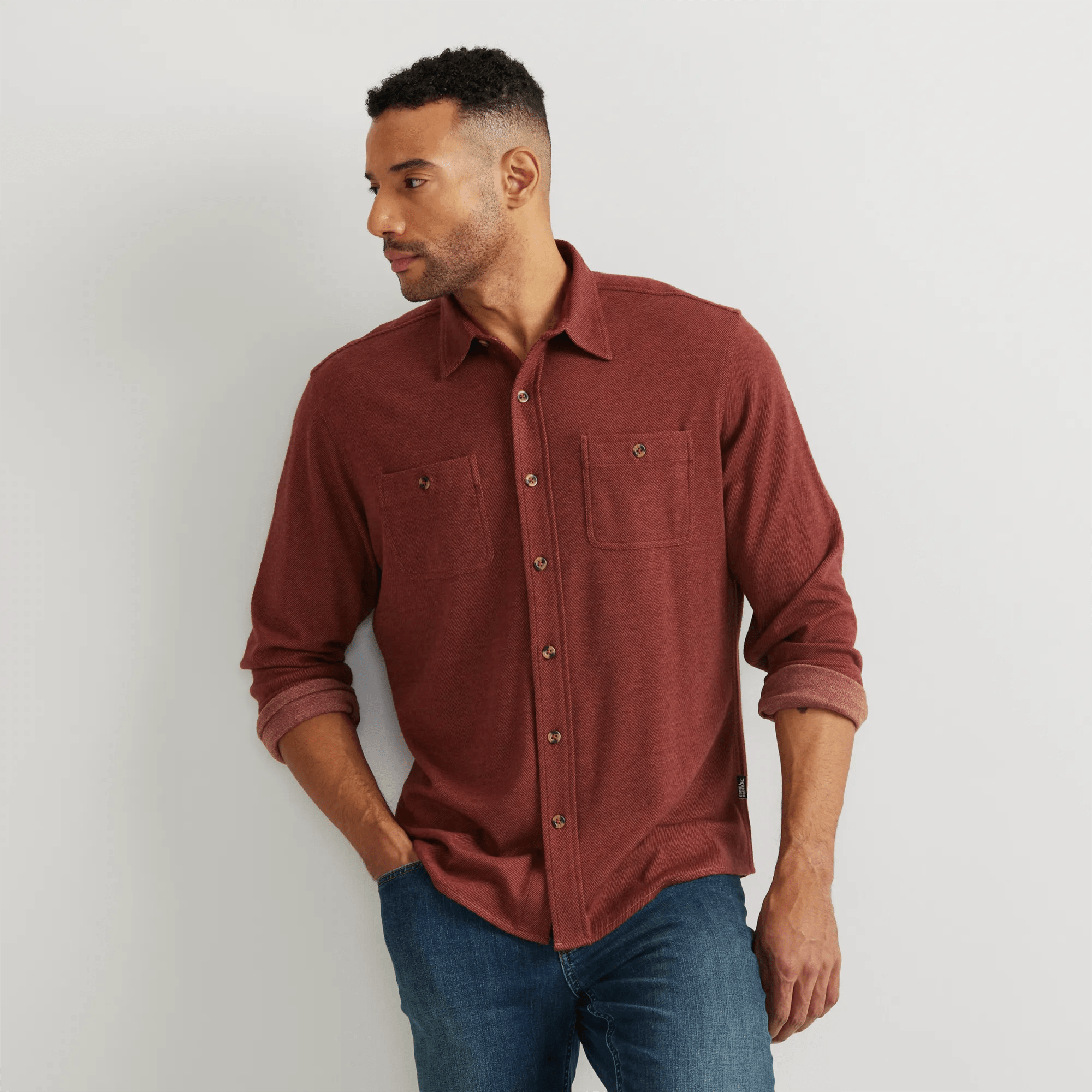 Soft Knit Button Down Shirt