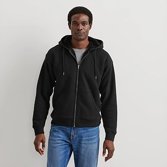 Image of Men's Vintage Soft Faux Shearling-Lined Full-Zip Hoodie