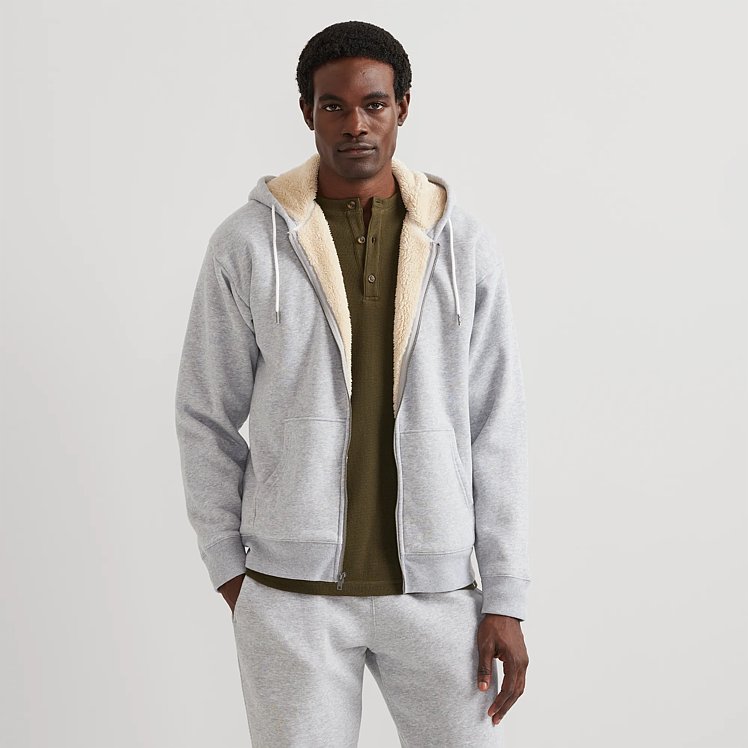 Men's Vintage Soft Faux Shearling-lined Full-zip Hoodie | Eddie Bauer