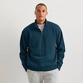 Men's Vintage Soft Faux Shearling-Lined 1/4-Zip Sweatshirt