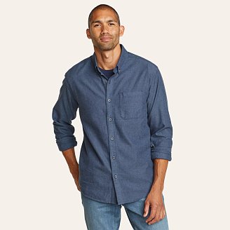 Mens Eddies Favorite Flannel Classic Fit Shirt - Solid