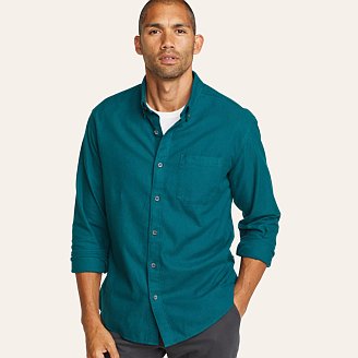 Mens Eddies Favorite Flannel Classic Fit Shirt - Solid