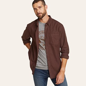 Mens Eddies Favorite Flannel Classic Fit Shirt - Solid