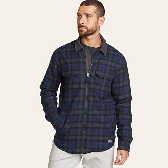 Men's Eddie's Favorite Faux Shearling-Lined Flannel Shirt Jacket