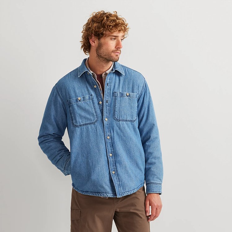 Men's Faux Shearling-lined Denim Shirt Jacket | Eddie Bauer
