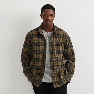 Image of Men's Eddie's Field Fleece-Lined Flannel Shirt Jacket
