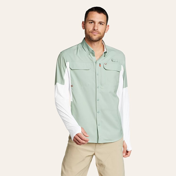 Men's Twin Fin Hybrid Long-sleeve Fishing Shirt | Eddie Bauer
