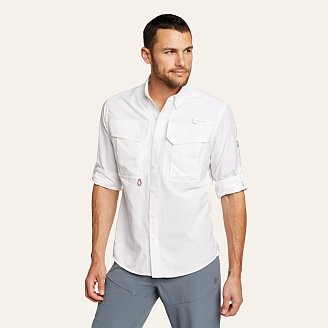 Eddie Bauer Men's White Performance Fishing Shirt