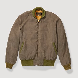 Image of Men's 1970s Shawl Collar Suede Down Jacket