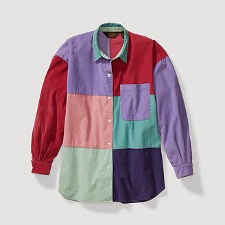 Image of Women's 1990s Patchwork Corduroy Shirt