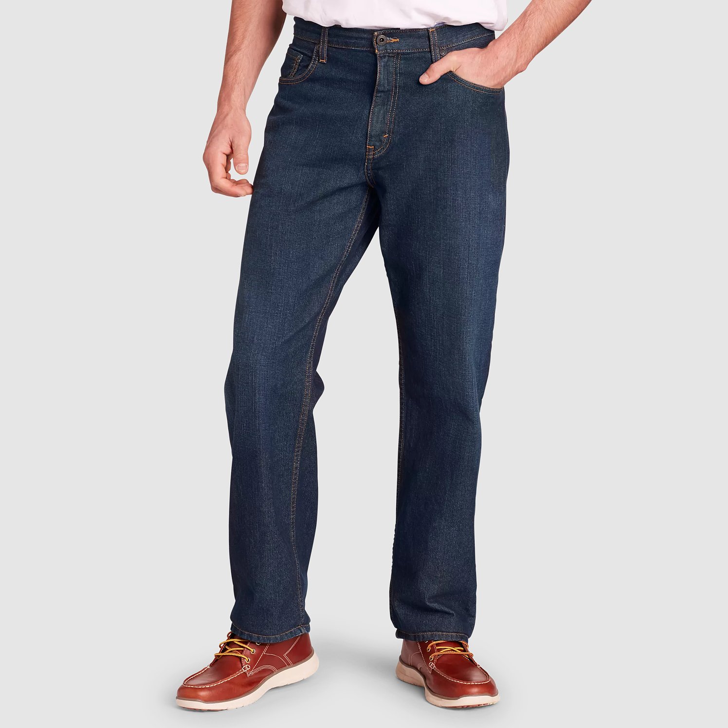 Aueoeo Men's Jeans Casual Denim Pants Regular Fit Comfort Stretch