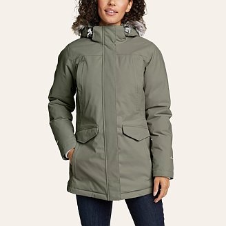 Womens Silver Lining Down Waterproof Rain Parka