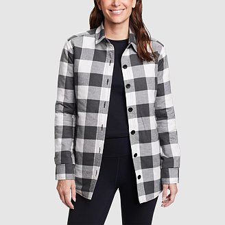 Women's Quilted Flannel Shirt Jacket