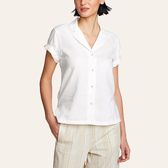 Women's Wave Break Linen-Blend Shirt