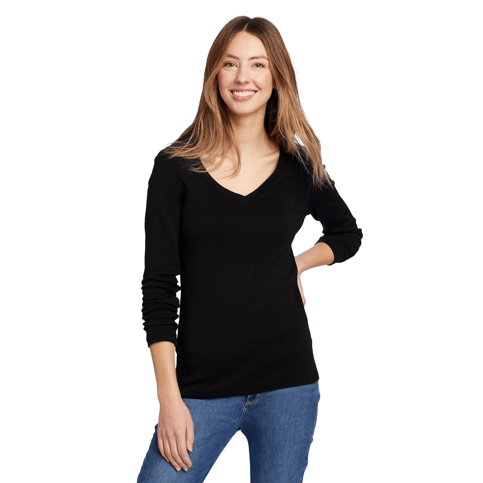 v neck long sleeve shirts for women