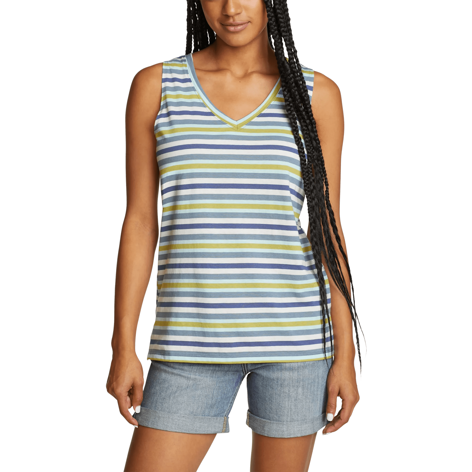 Coast and Climb V-Neck Tank Top - Stripe