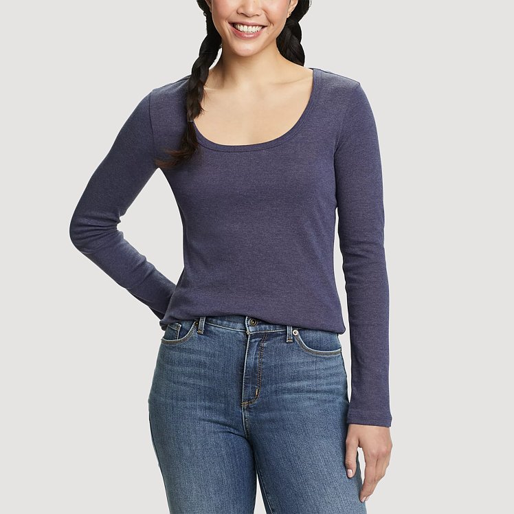 トップス Olde steader Y Neck Long Sleeve Women Casual Long Sleeve Shirts Square Neck Lace Trim Basic