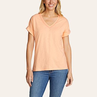 Women's Daisy Slub V-Neck T-Shirt