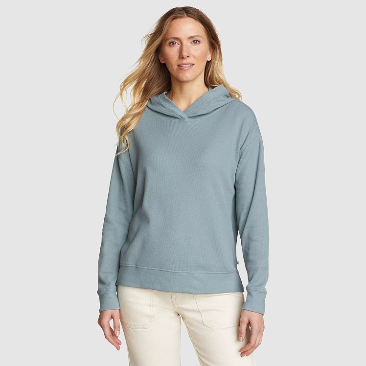 Eddie Bauer Women s Thermal Hoodie Light Harbor L Shop Gifts for Her