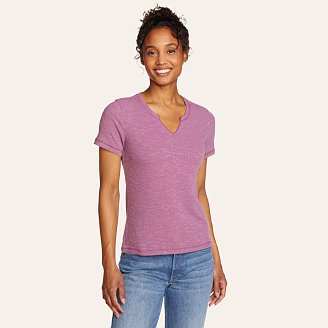 Women's Meadowbrook Ribbed Notch Neck T-Shirt