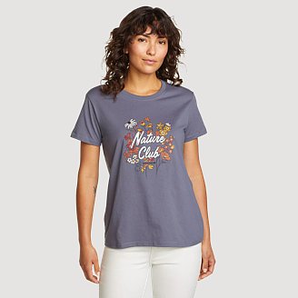 【 Peak】Aerocool Women's Lettering Short Sleeve T-Shirt Women's Short-sleeve Graphic T-shirt | Eddie Bauer