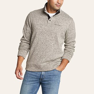 Eddie Bauer Mens Quest 1/4 Zip Pullover Fleece (Dusted Indigo