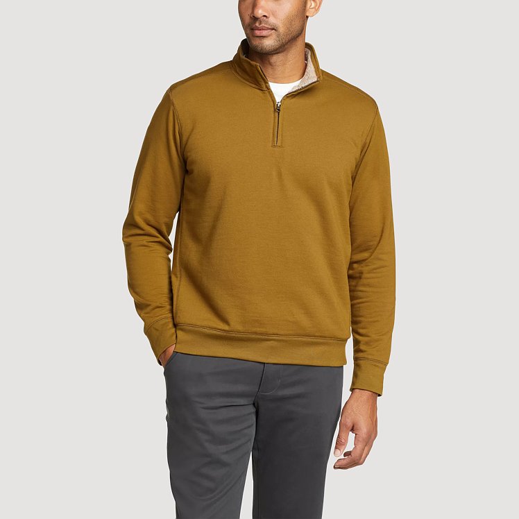 Men's Everyday Faux-shearling-lined 1/4-zip | Eddie Bauer